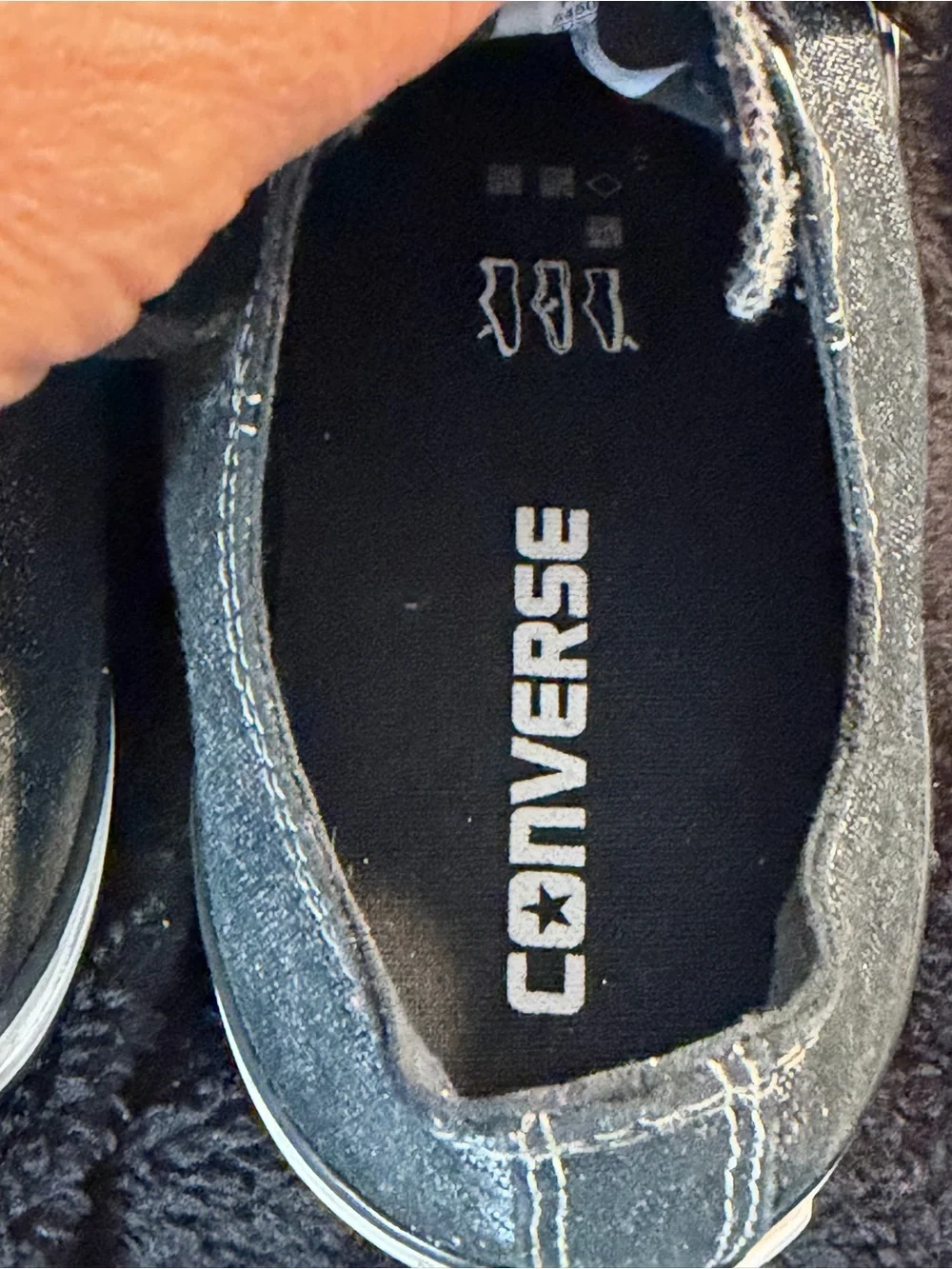 Converse Chuck Taylor All Star Low Top Washed Black Canvas Lace Up 545026F Sz 8